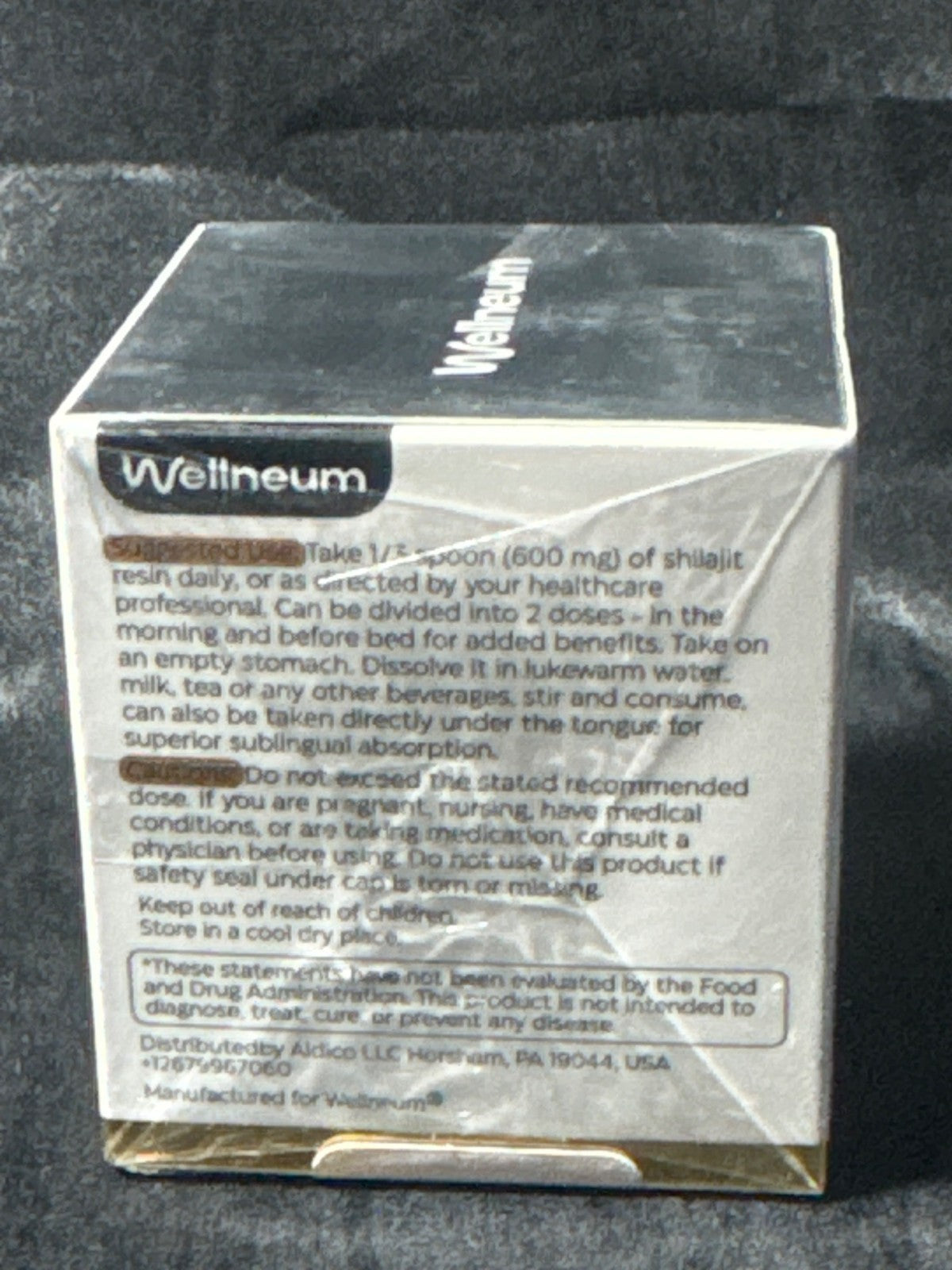 Wellneum Pure Himalayan Shilajit Resin Dietary Supplement 600mg Max Potency 83 S
