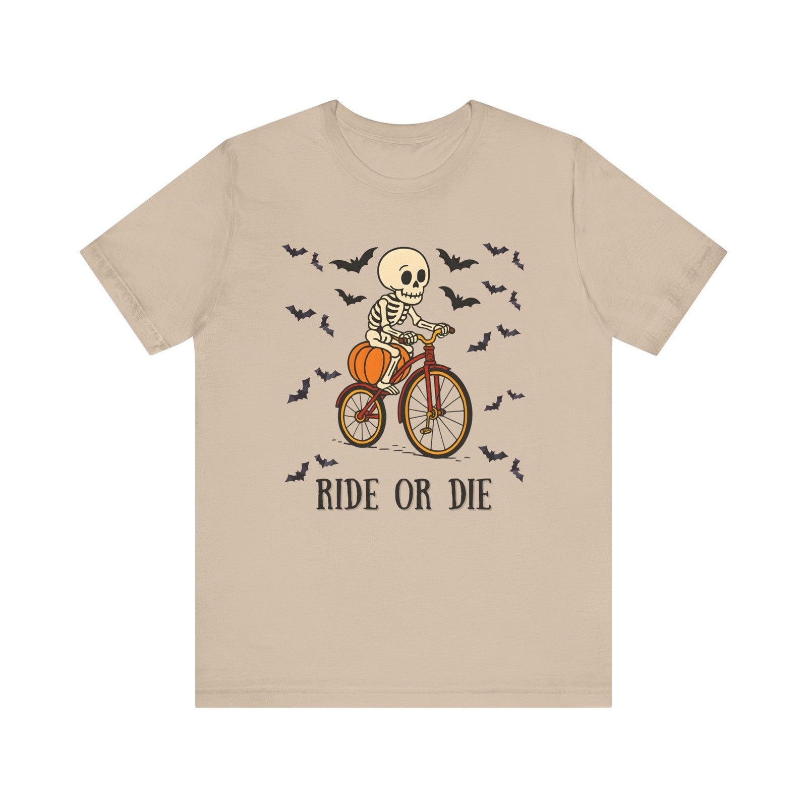 Womans Halloween T Shirt Bone to Ride Shirt  Skeleton on a Bike Skull Funny Tee