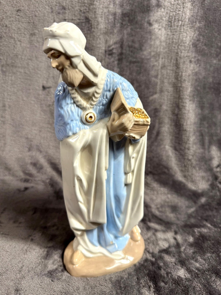 Nao by Lladro Collectible Porcelain Figurine: KING BALTHASAR WITH JUG - 11-1/4