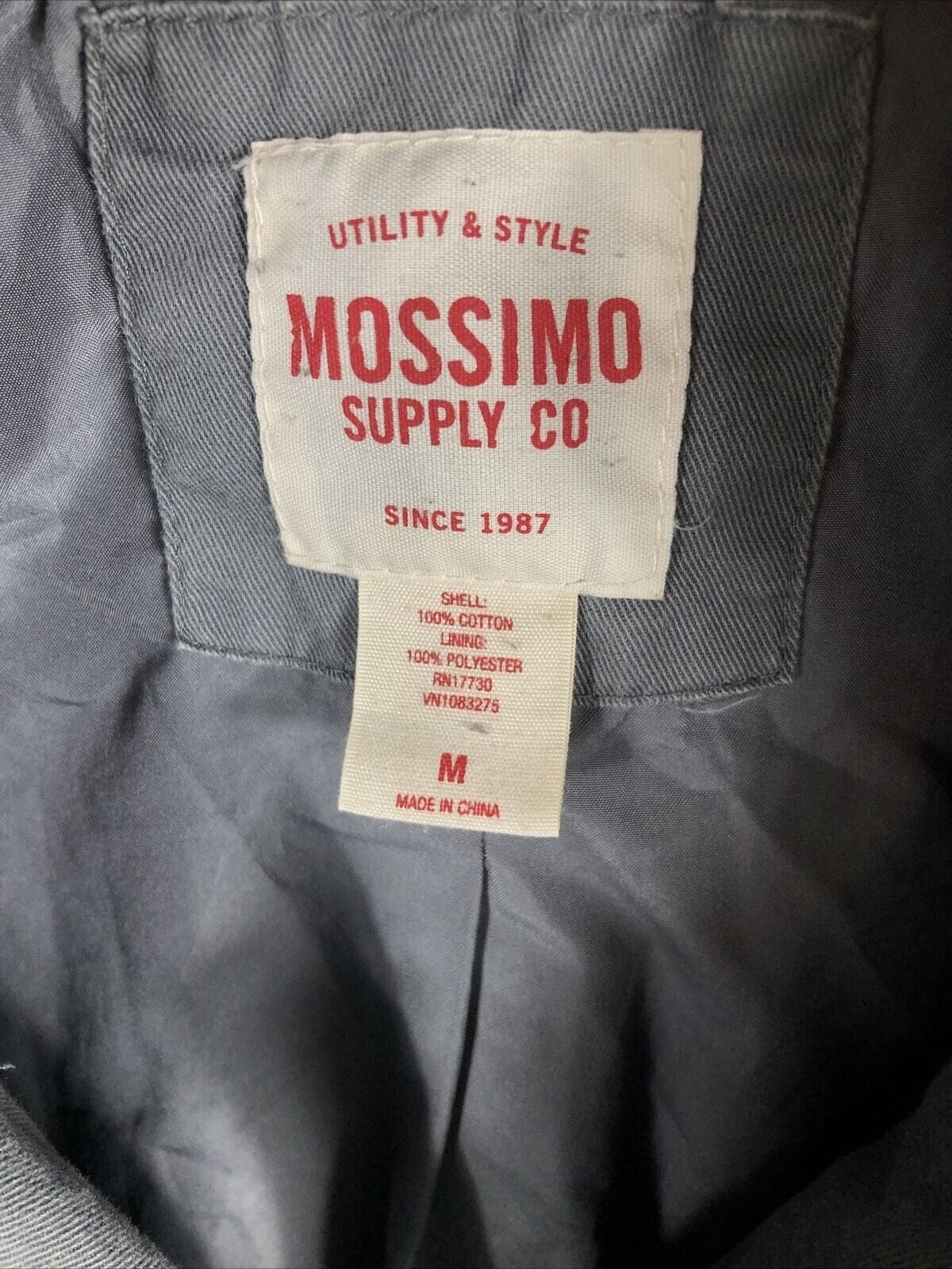 Mossimo Womens Hooded Jacket Gray Coat Adult Medium Jacket With Hood