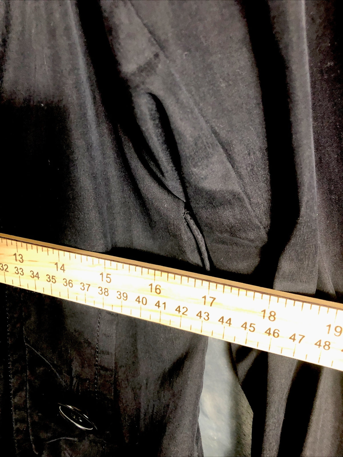 Joujou Ladies Black Trench Coat, Size Lightweight Button Down Missing Belt