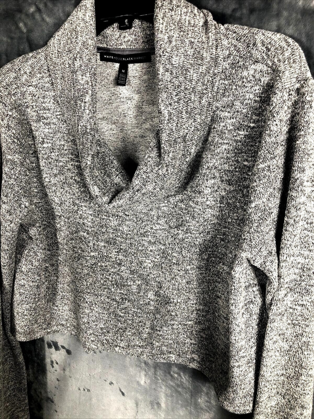 White House Black Market Woman's Sweater Gray Cowl Neck Knit Size Adult Medium
