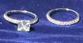 Wedding Ring Set For Women Size 11 With Square-Cut Stone & Sparkling Band