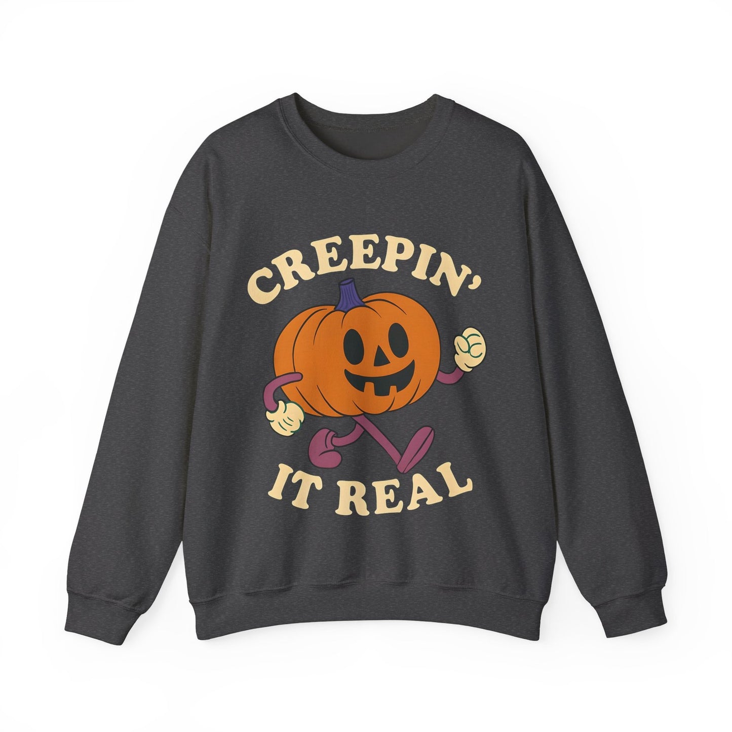 Womans Sweatshirt  Fun Creeping It Real Halloween Top Funny Ghost Pullover Shirt