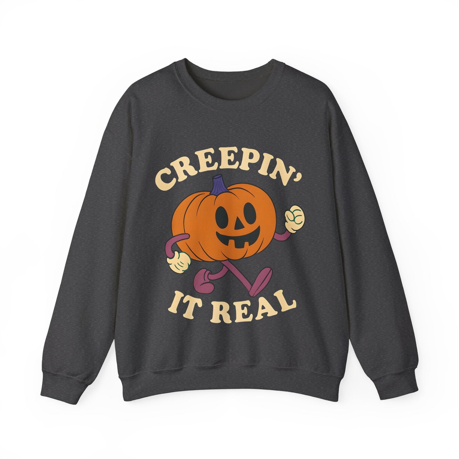 Womans Sweatshirt  Fun Creeping It Real Halloween Top Funny Ghost Pullover Shirt