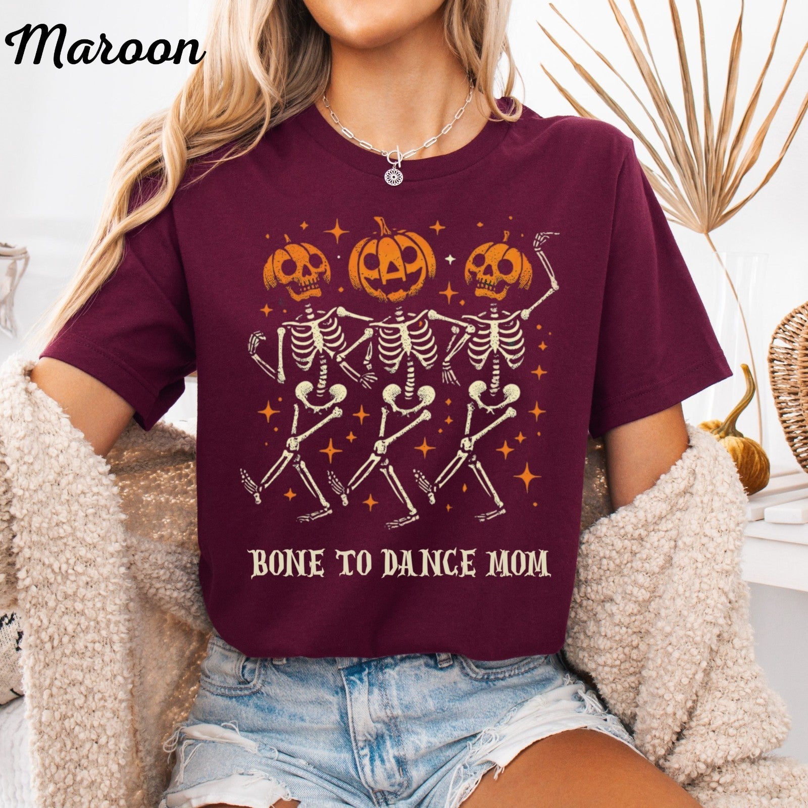 Mom Shirt Halloween Skeleton T Shirt Spooky Season Pumpkin Shirt Fall Top