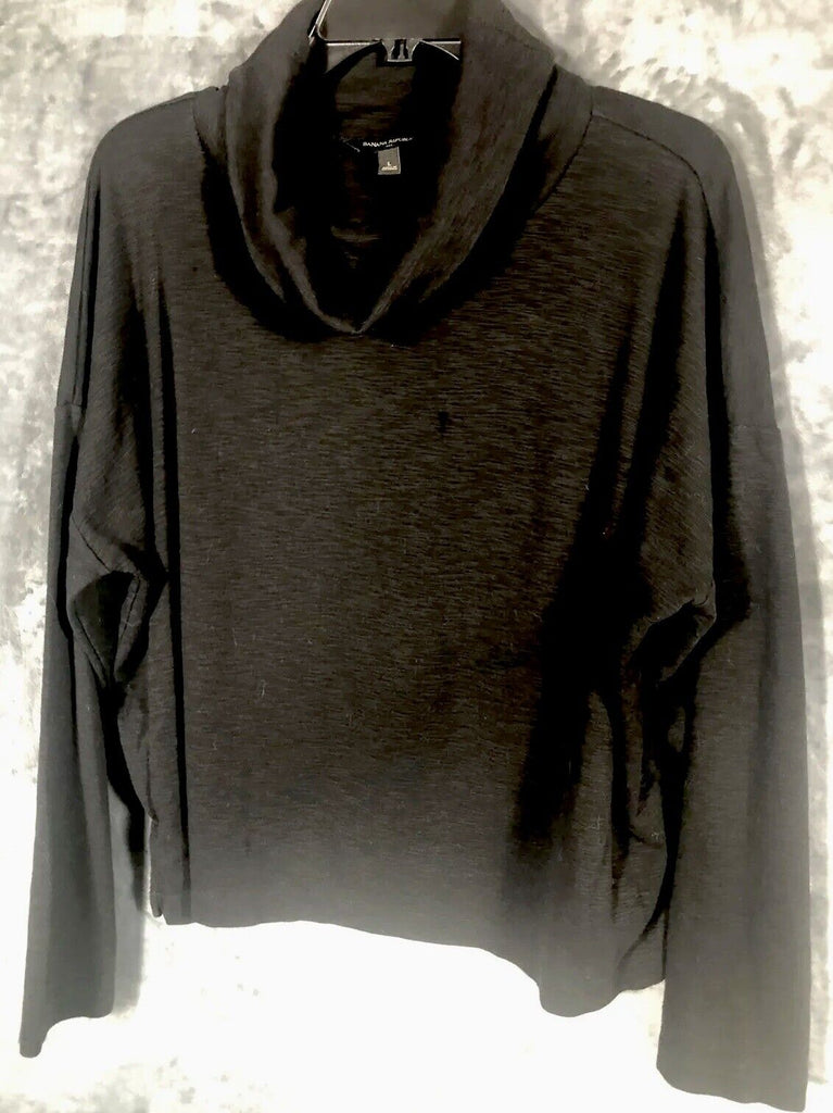 Banana Republic Cowell Neck ￼ Women’s Shirt Short Black Size Adult Large