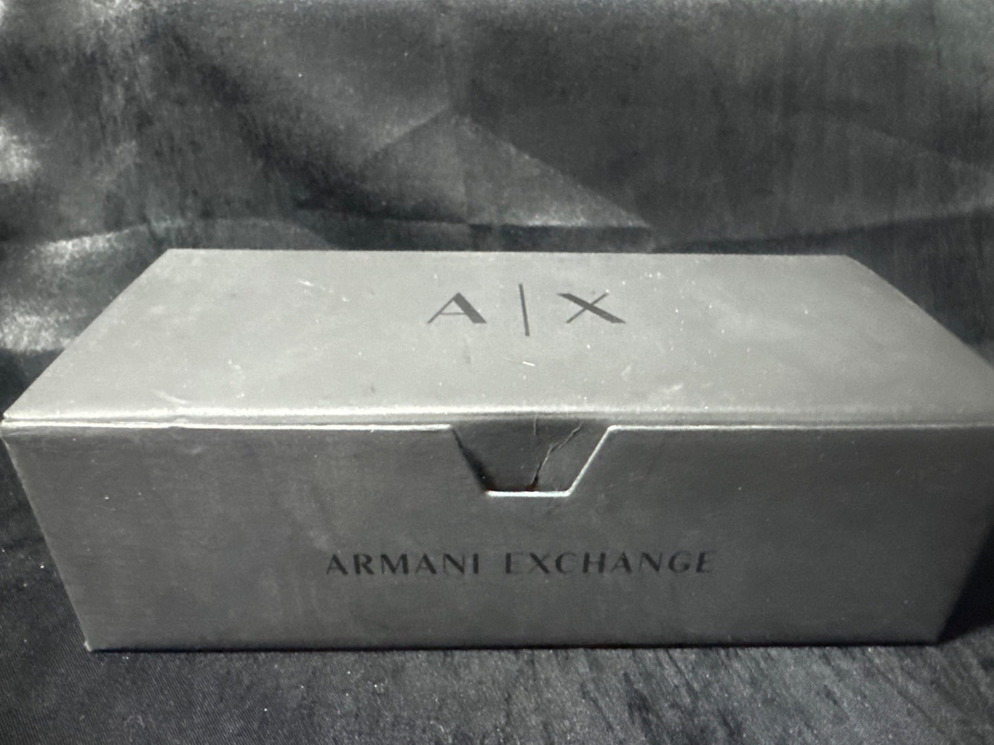 AX Armani Exchange Matte Black Demo Lens Eyeglasses With Case & Certificate Of A