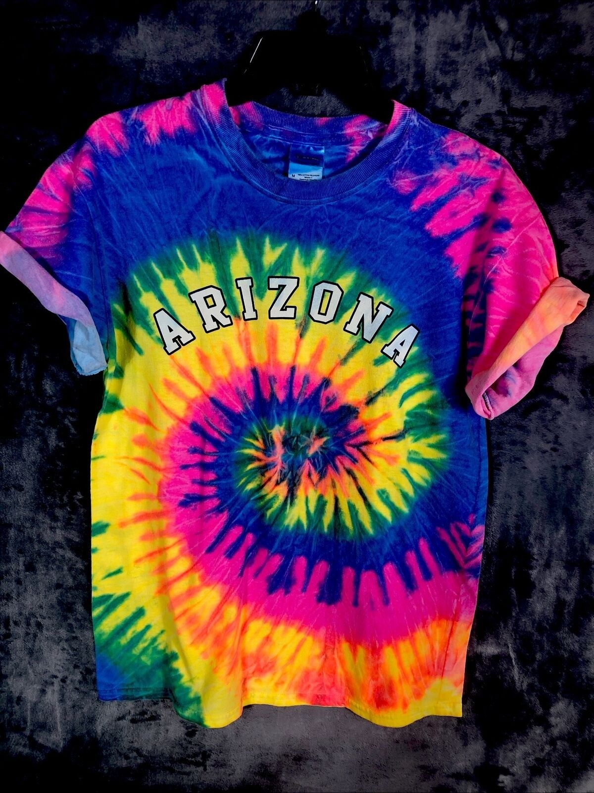 Unisex Tie-Dyed Hippie Swirl Arizona T-Shirt Size Adult Medium