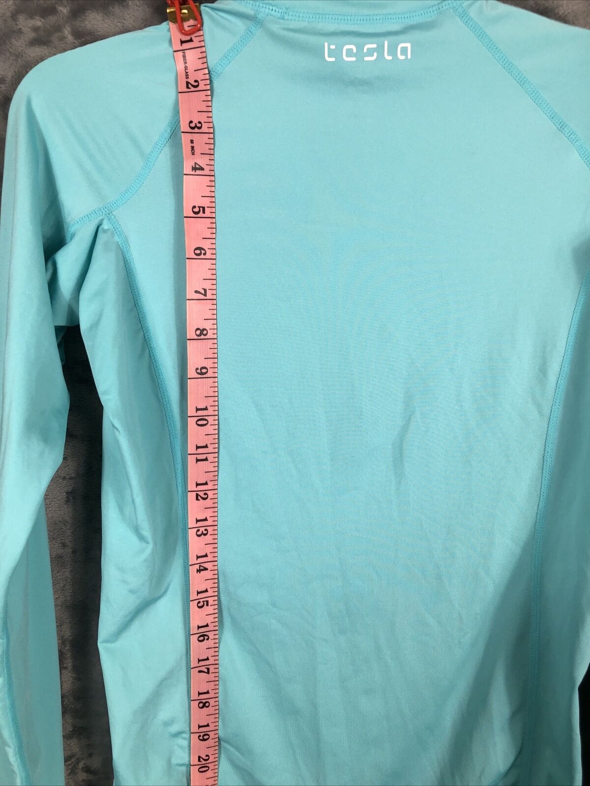 Tesla Swim Shirt Girls Size Small Teal In Color