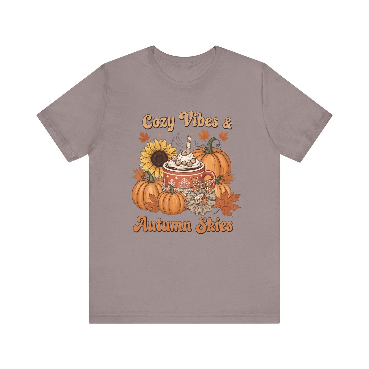 Womens T Shirt Fall Shirt  Cozy Vibes & Autumn Skies Tee  Autumn Top