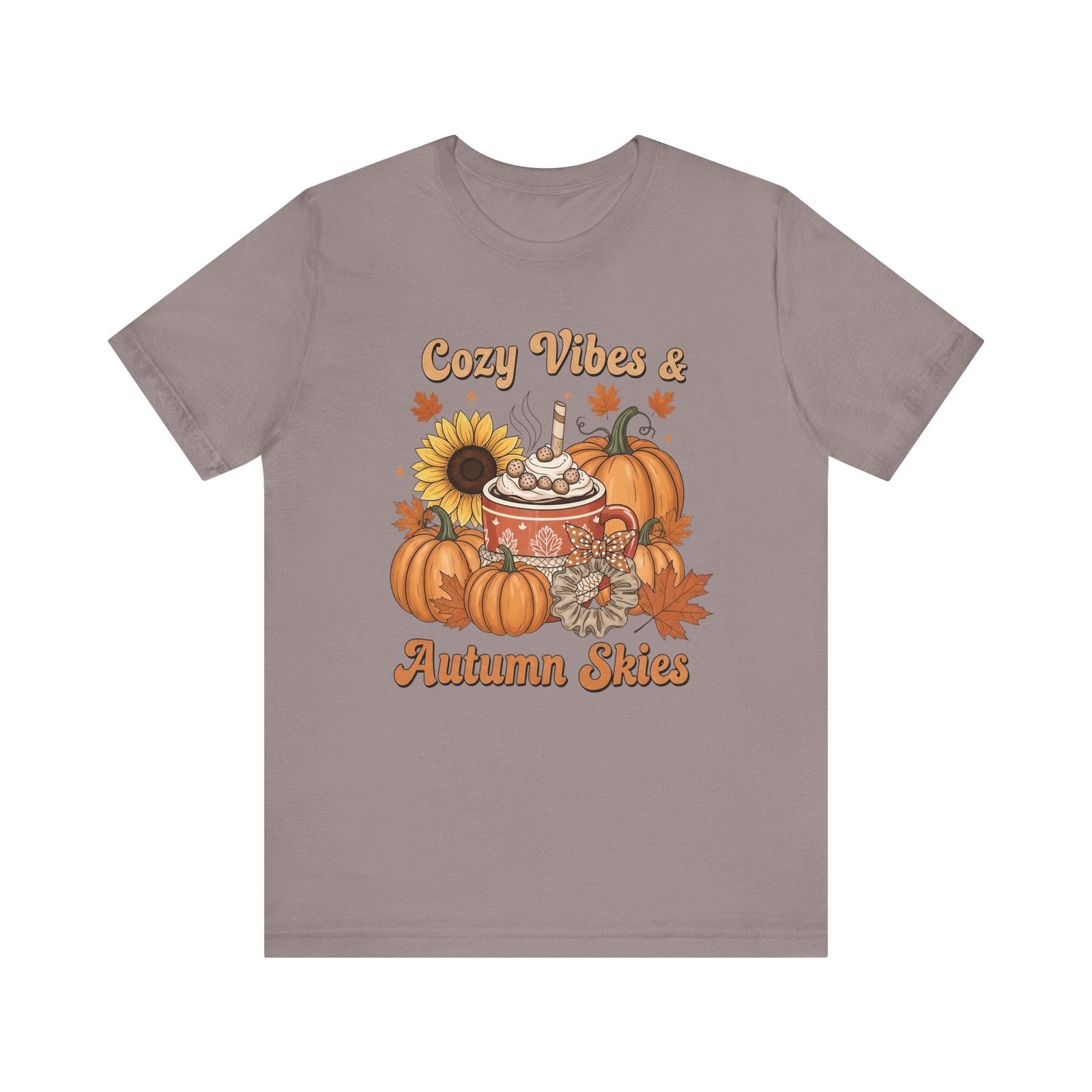 Womens T Shirt Fall Shirt  Cozy Vibes & Autumn Skies Tee  Autumn Top