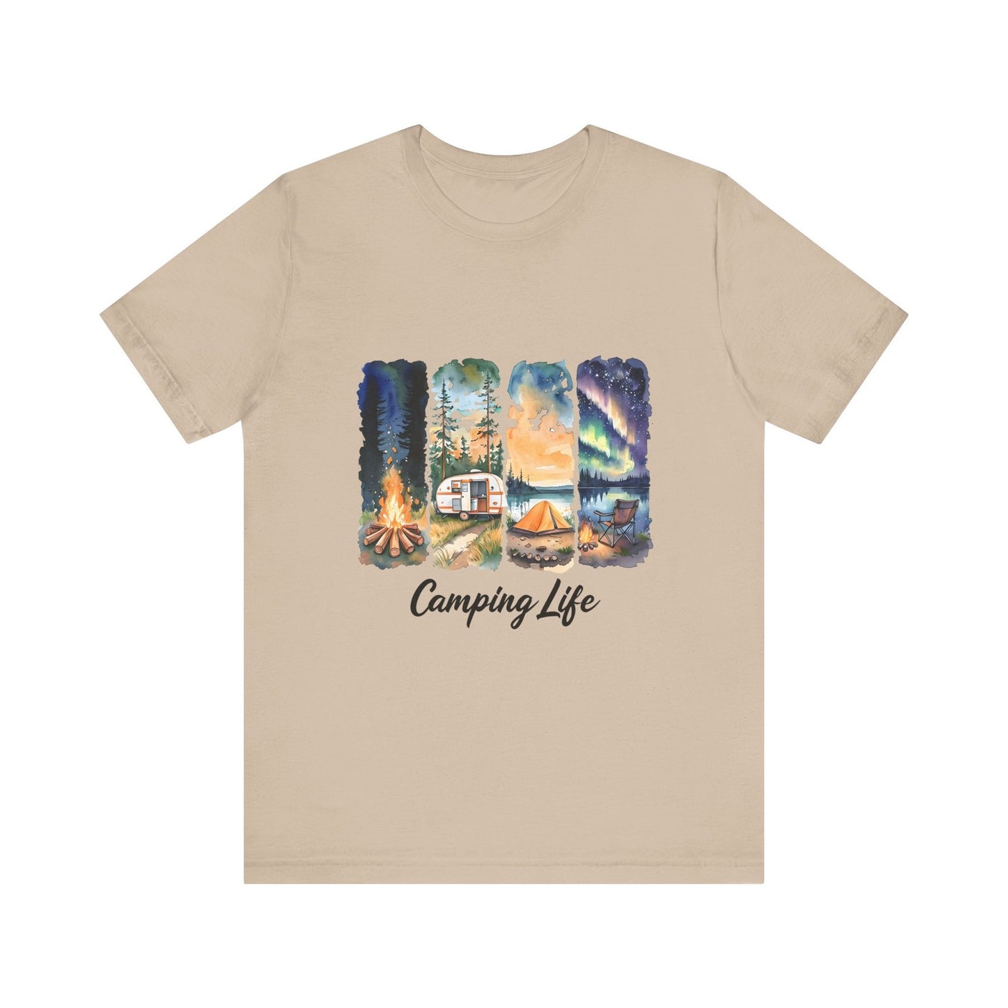 Womans Camping T Shirt RV Shirt Outdoorsy Gift Campfire Forest Hiking Nature Top