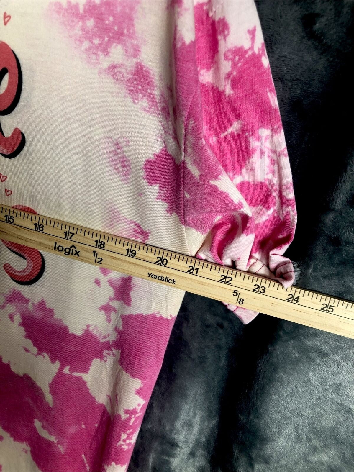 First We Drink Coffee Women’s T-Shirt Tie Dye Adult Size Large Pink
