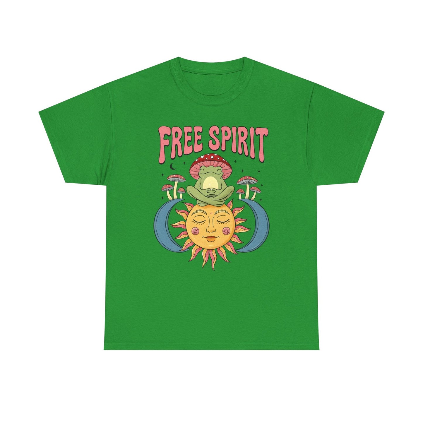 Womans T Shirt Retro Frog Mushroom Sun Groovy Free Spirit Hippie Tee 70's Shirt