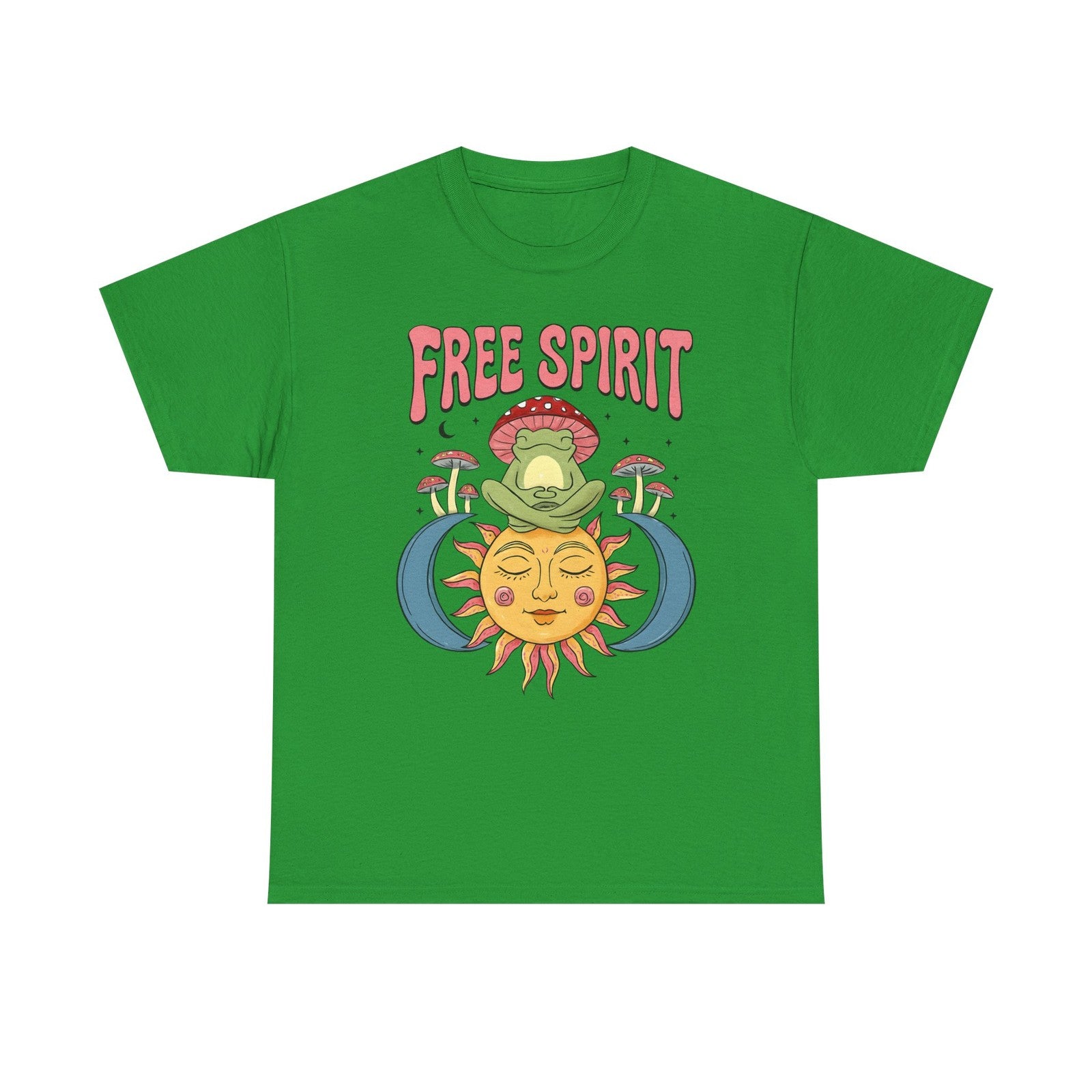 Womans T Shirt Retro Frog Mushroom Sun Groovy Free Spirit Hippie Tee 70's Shirt