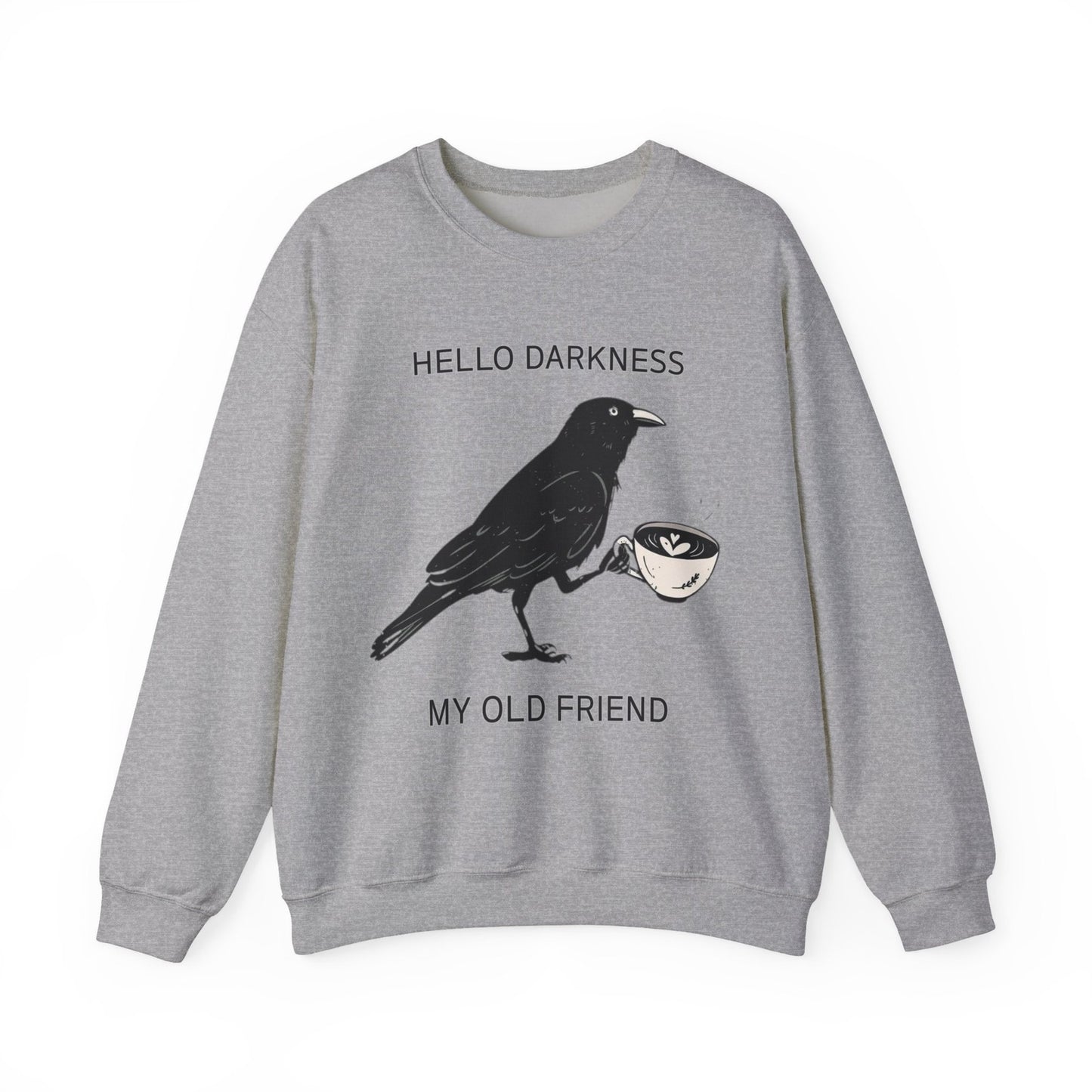 Womens Sweatshirt Halloween Raven Crow Coffee Lover Shirt Fall Tee Men's Gift