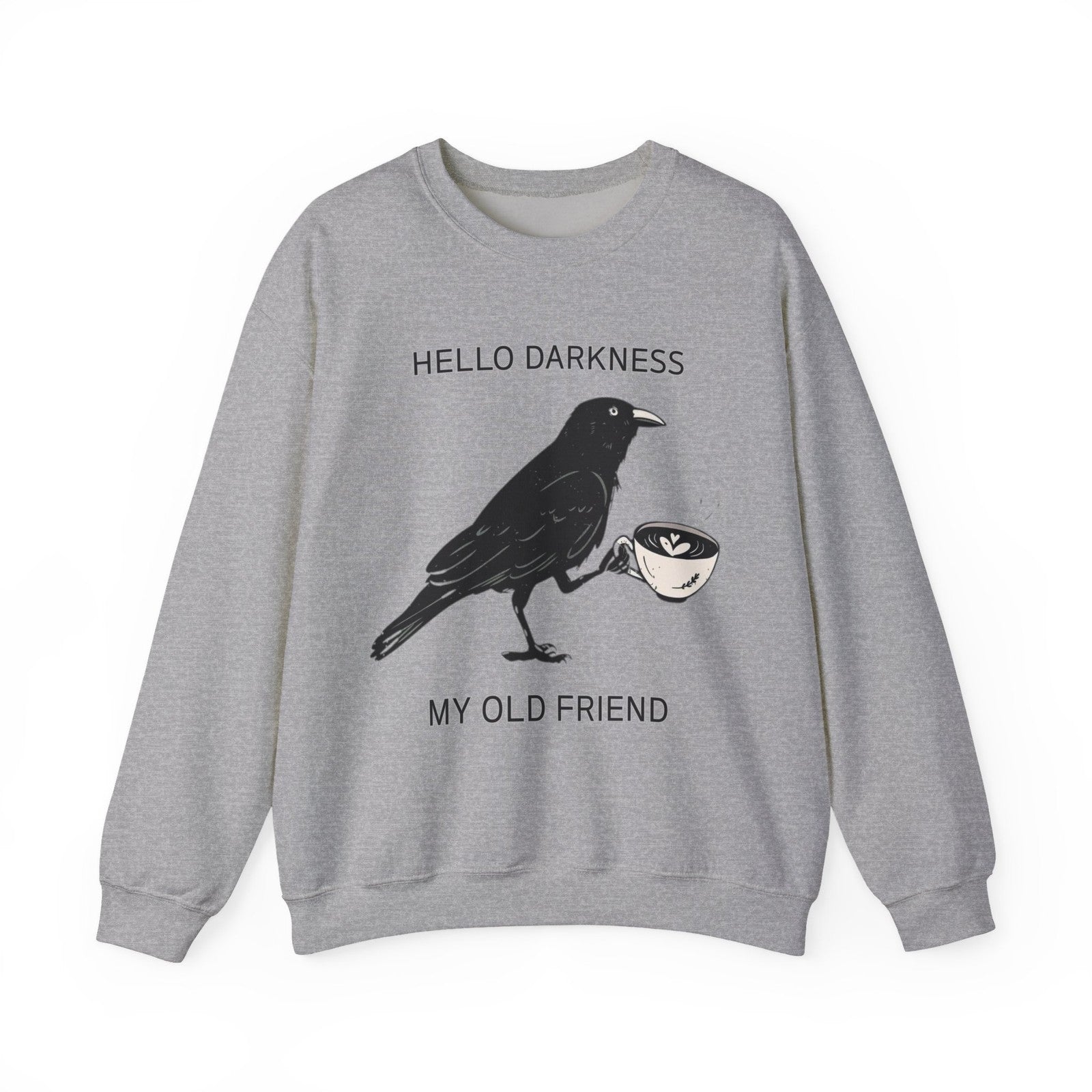Womens Sweatshirt Halloween Raven Crow Coffee Lover Shirt Fall Tee Men's Gift