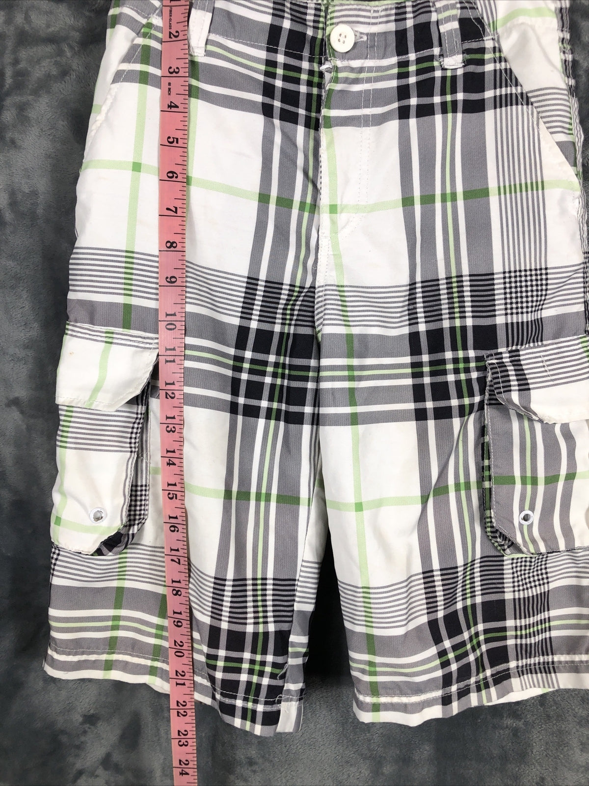 OP Cargo Shorts Boys Size 16 Plaid 