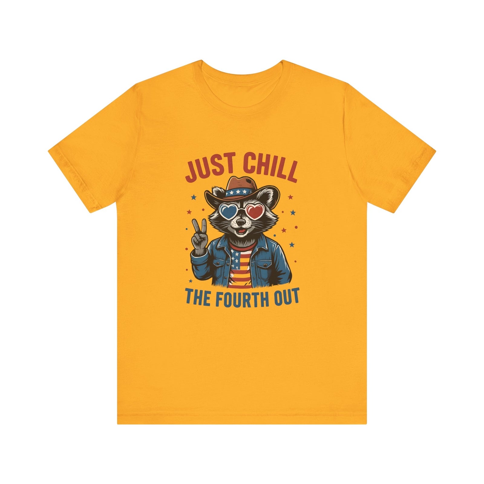 Womans Shirt Just Chill The Fourth Out Funny 4th of July Raccoon Top 4th of July