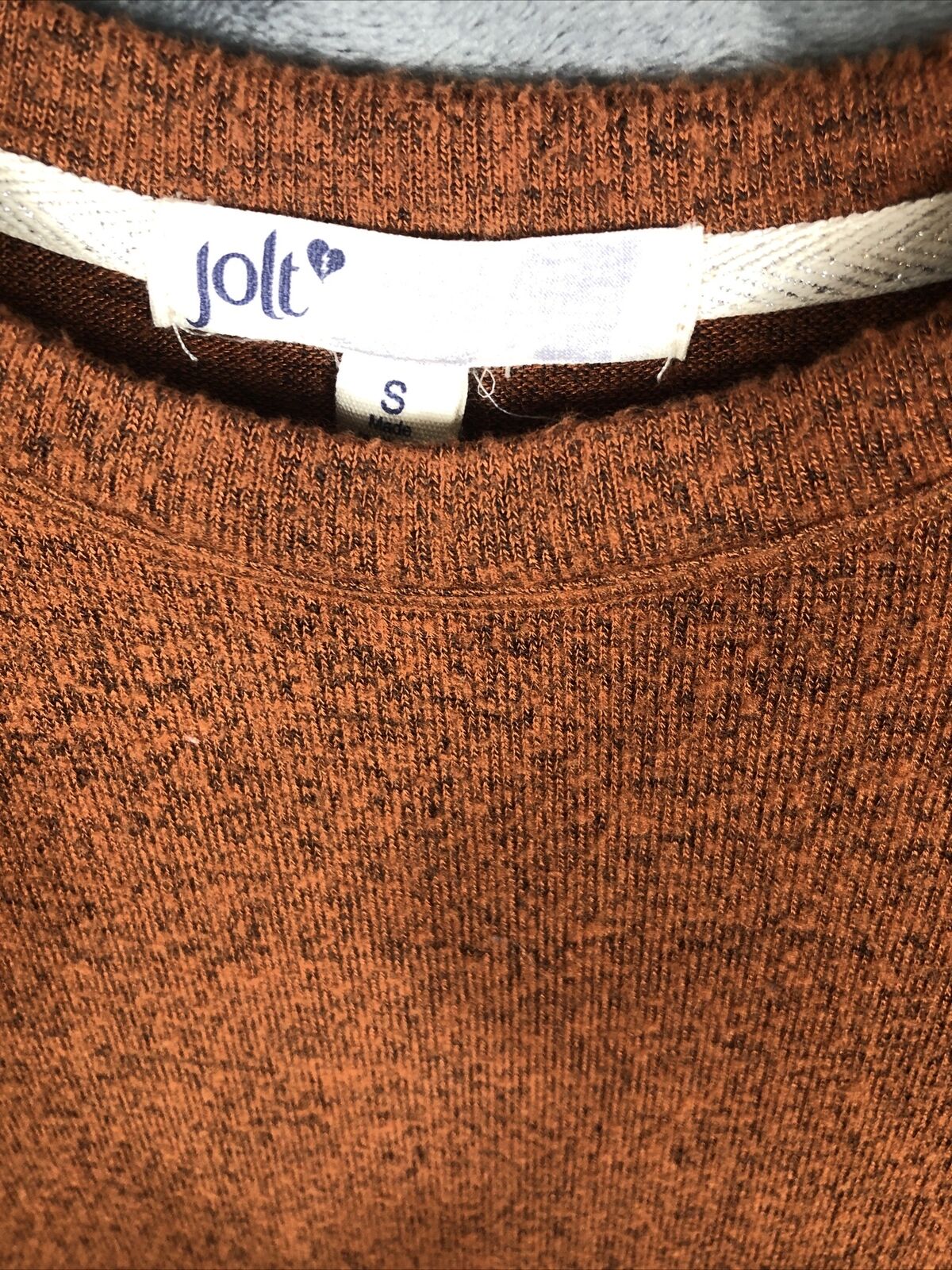 Jolt Women’s Pullover Size Small Long Sleeve Rust Color Bottom Lace Trim