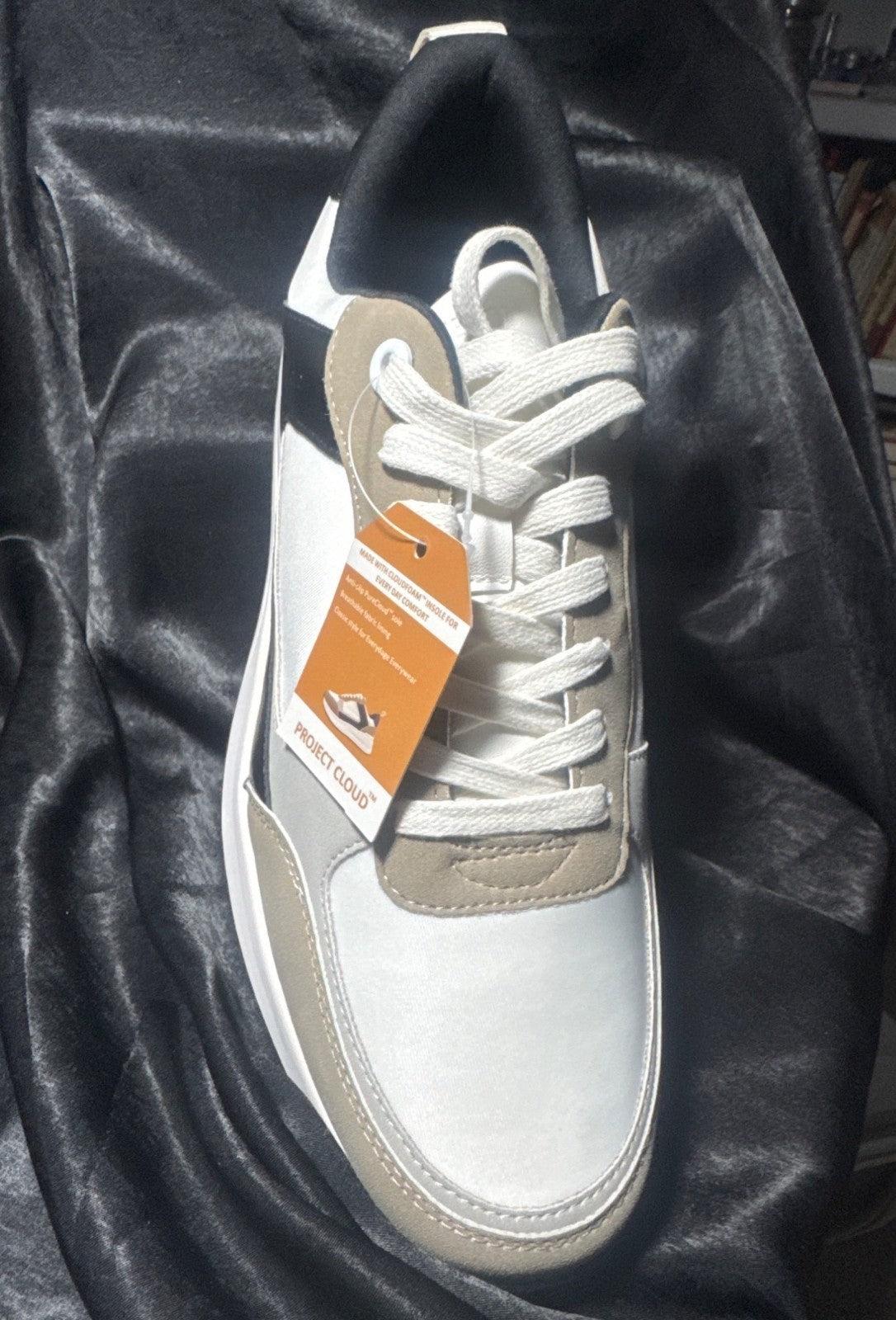 Mens Vegan Leather Sneakers By Project Cloud With Memory Foam Anti-Slip Sole