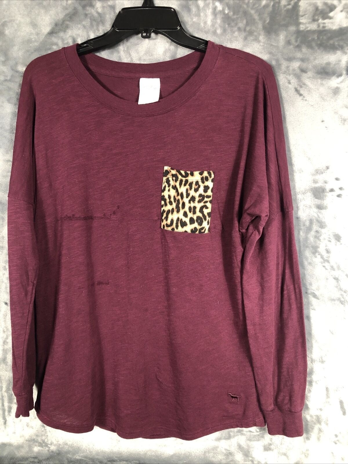Pink Victoria Secret Shirt Women’s Long Sleeve Burgundy