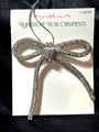 Silver Rhinestone Bow Ornament Hanging Decoration - Sparkling Holiday Accent