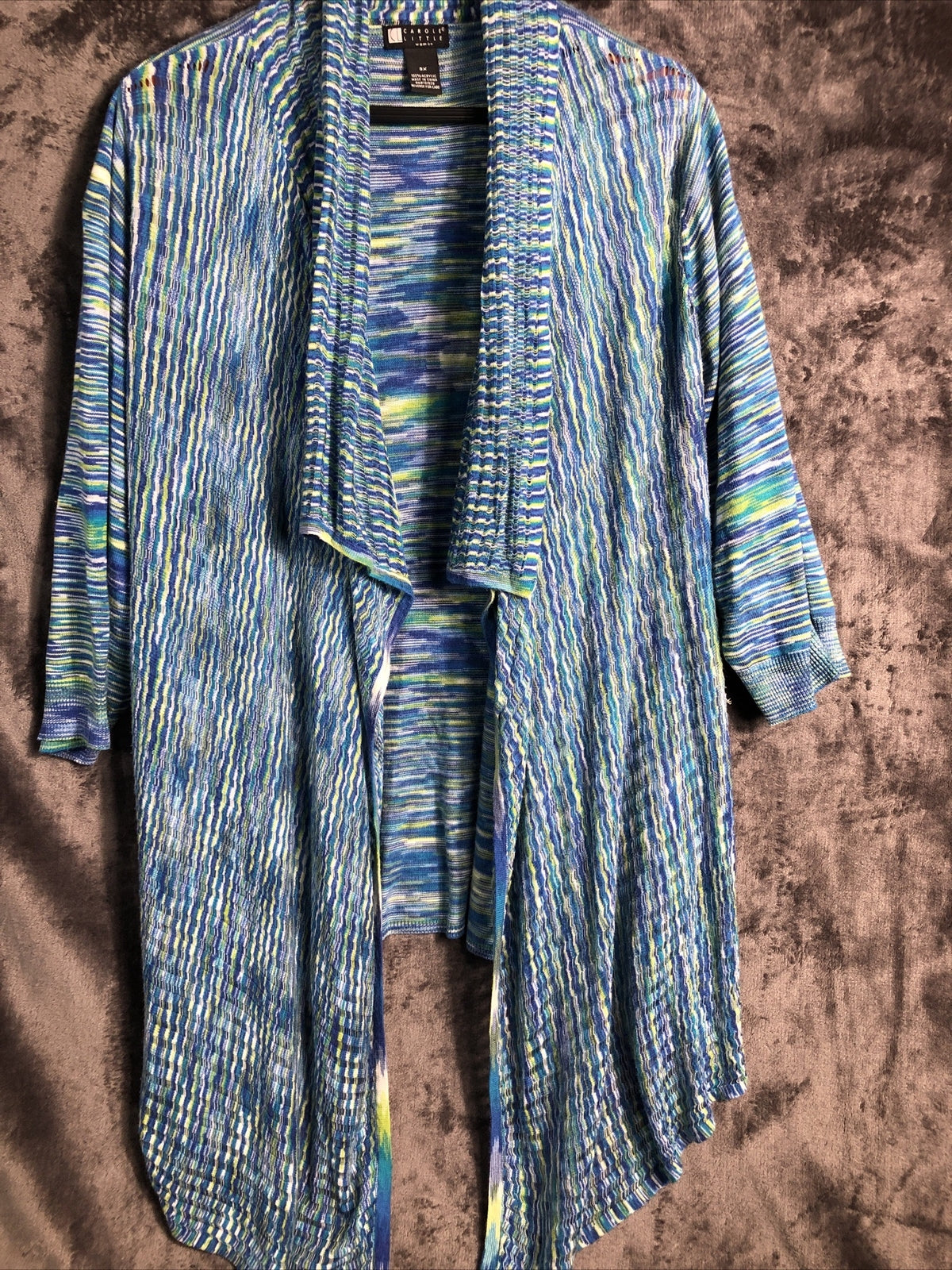 Carole Little Womans Cardigan Blue Green Women’s Size 3X