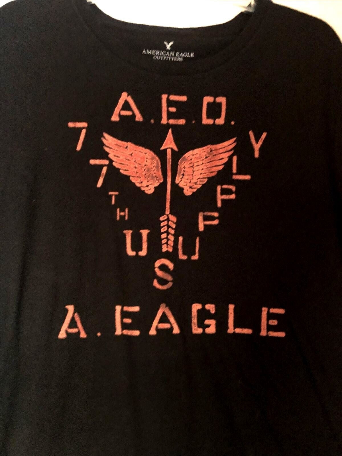 VTG American Eagle Men’s Black T-Shirt Size L Vintage Fit Y2K Street Style