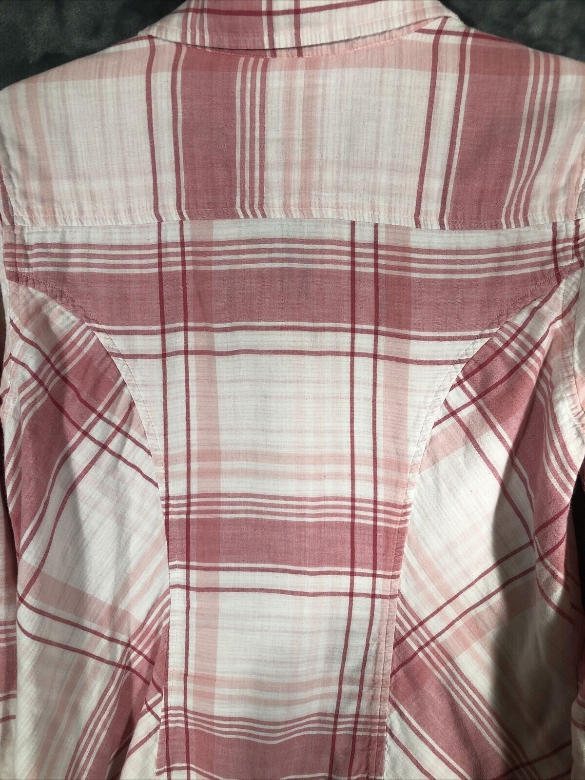 Style & Co Womens Pink Plaid Button-Up Shirt M