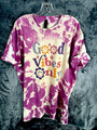 Women’s Shirt Good Vibes Only Tie-Dye Bleached Purple Size Extra Large
