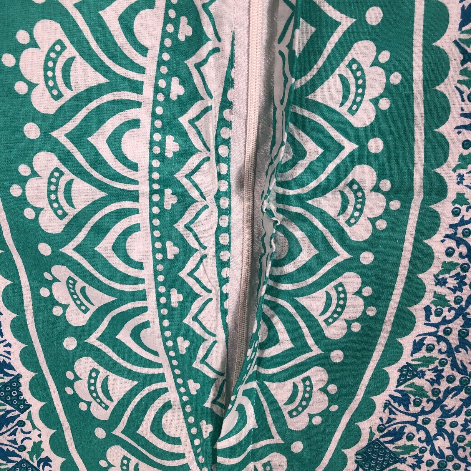 Madhu Tapestry Turquoise Blue/Green Ombre Hippie Mandala 32” Round Cushion Cover