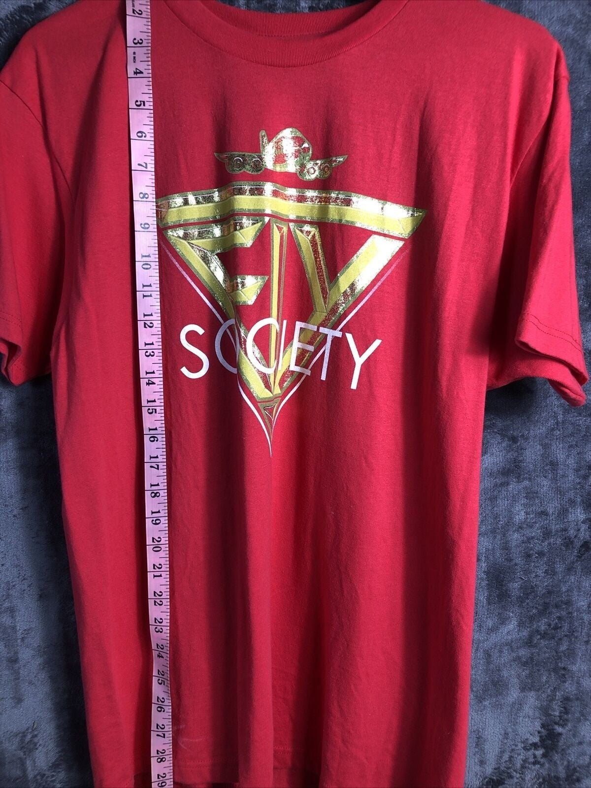 Mens Fly Shirt Society Gold Graphic Red Size L