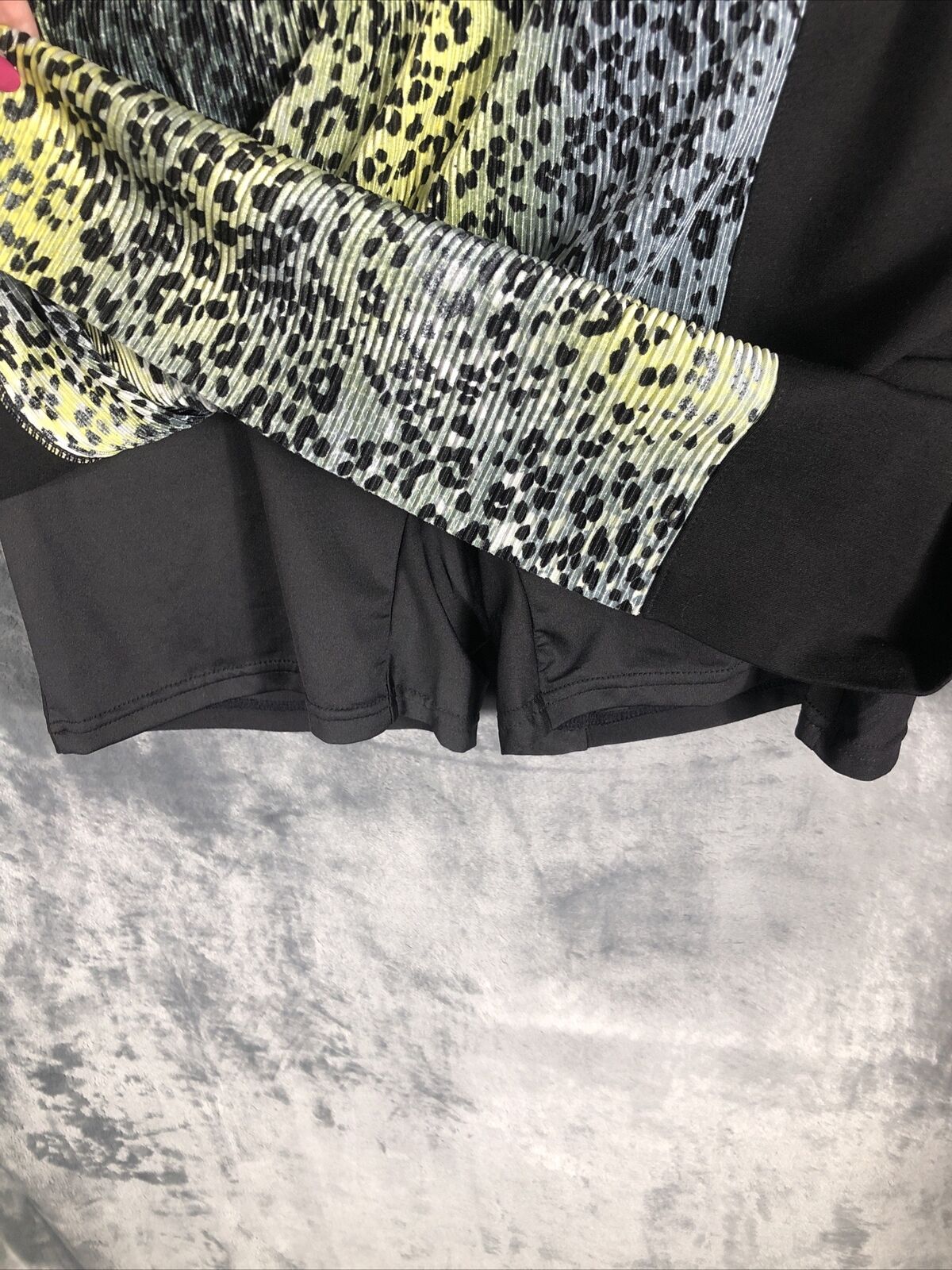 Jamie  Sadock Women’s Skort Size 4 Short Black With Animal Print 2 Zippers Front