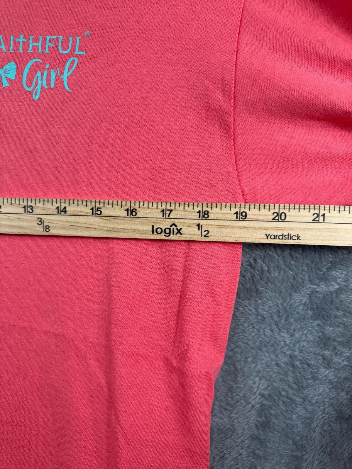 Simply Southern Womens Shirt Faithful Girl Long Sleeve T-Shirt Coral Medium