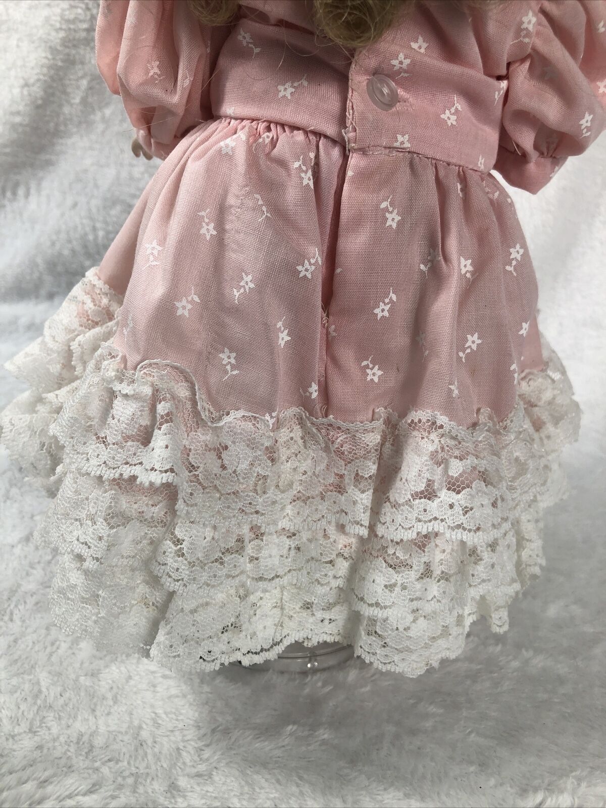 Porcelain Doll Vintage Bobble Head Movable Arms Legs / Stand