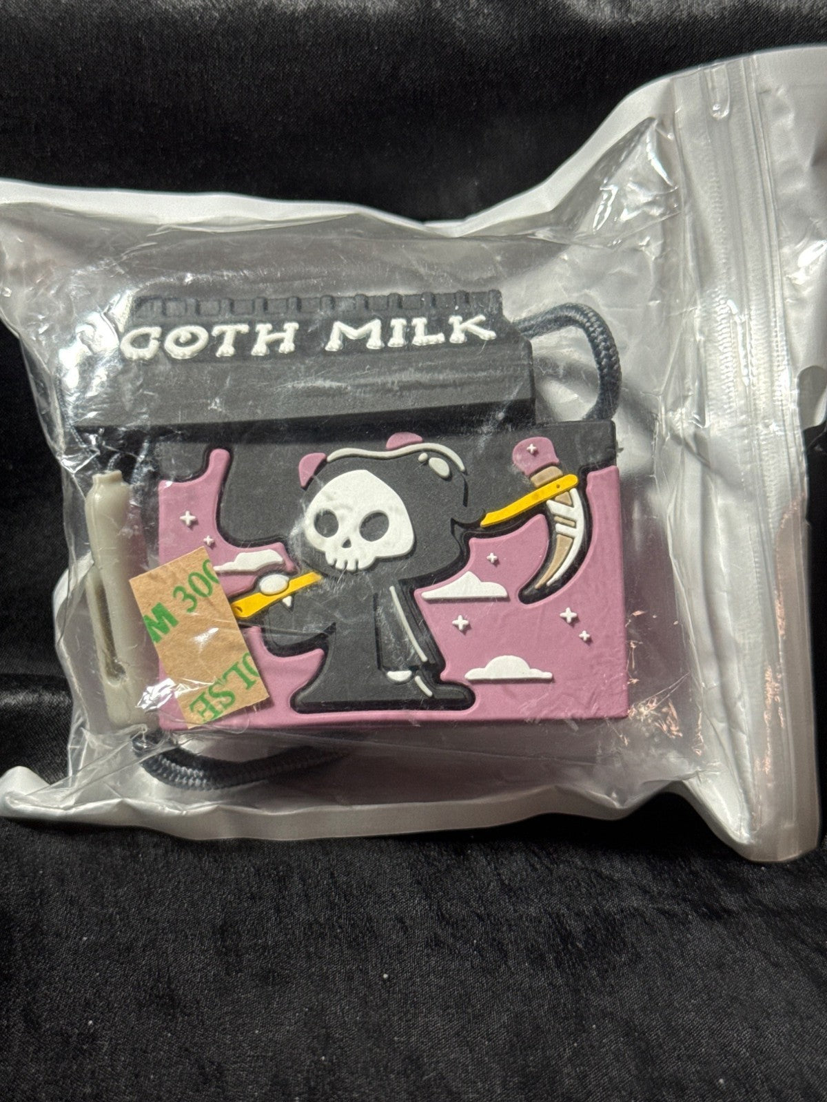 Goth Milk-Themed Reaper Mini Ear Bud Bag/Pouch Cartoon Style