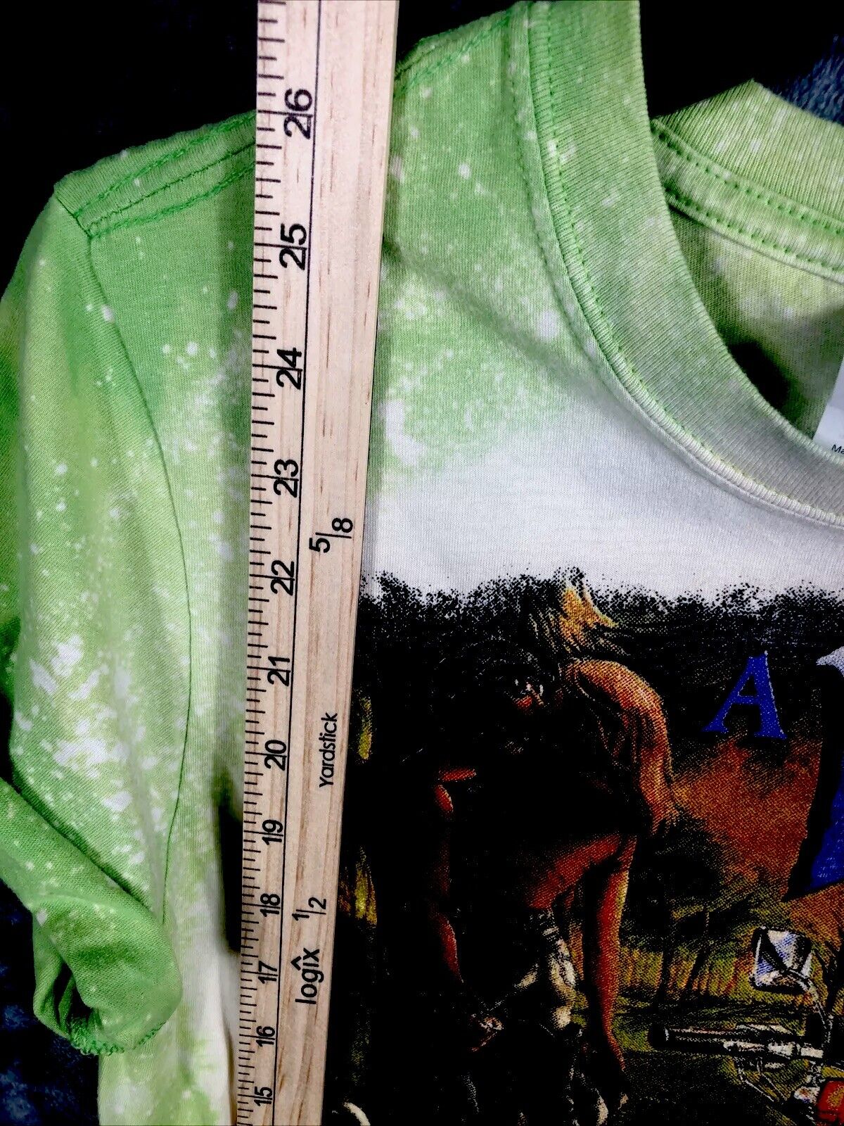 Biker T Shirt Tie Dye Bleached A Way Of Life Womens Distressed Green Small Shirt