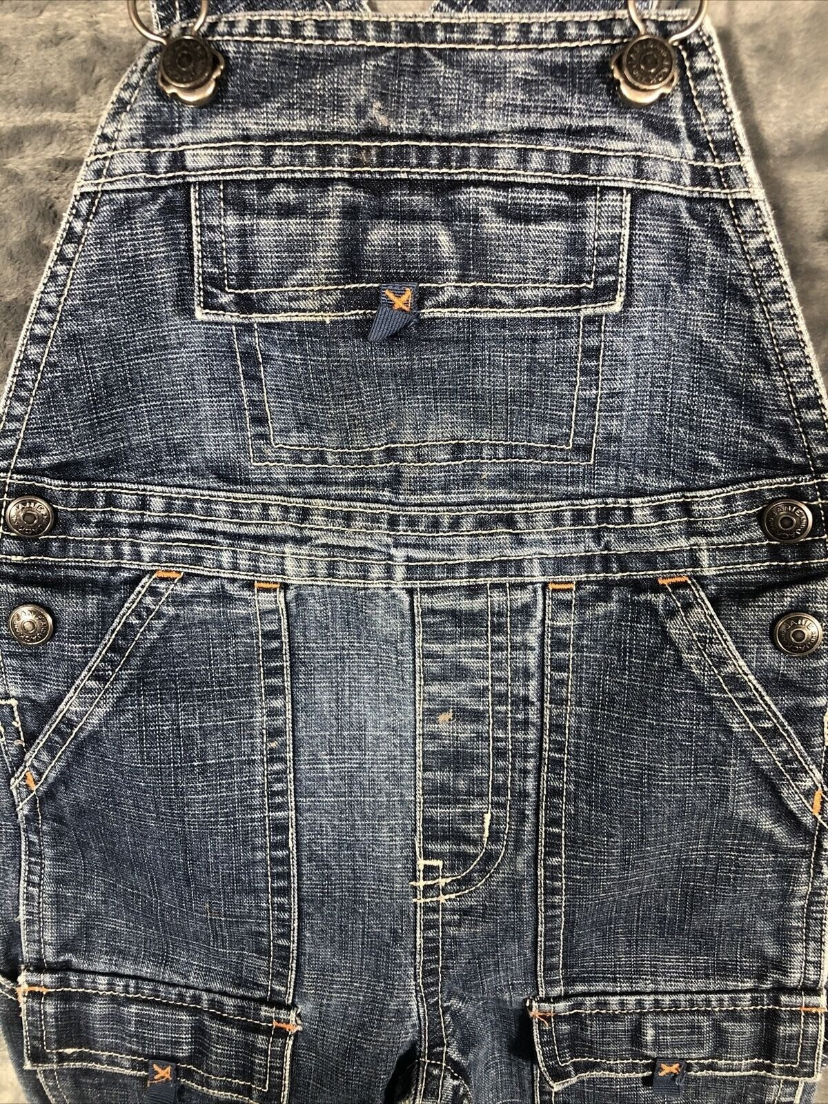 Janie & Jack Blue Denim Overalls With Adjustable Straps & Front Pockets