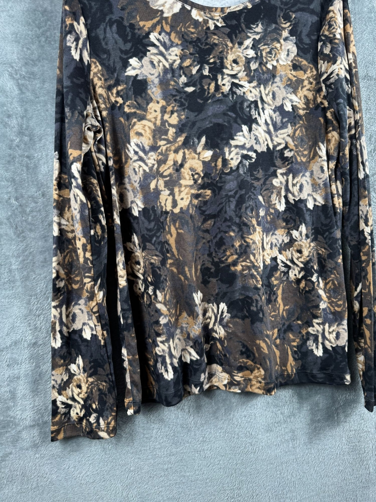 Croft & Barrow Womens Blouse Floral Print Long Sleeve Top L