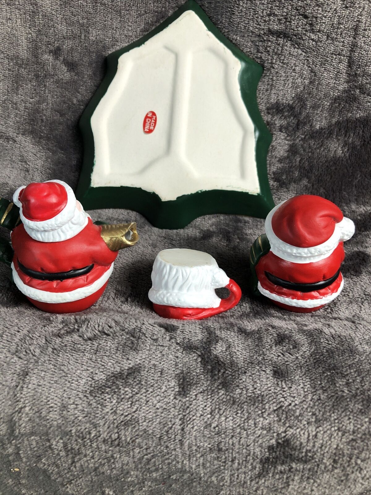 Miniature Tea Set Christmas 7 Piece Set Red Green Christmas