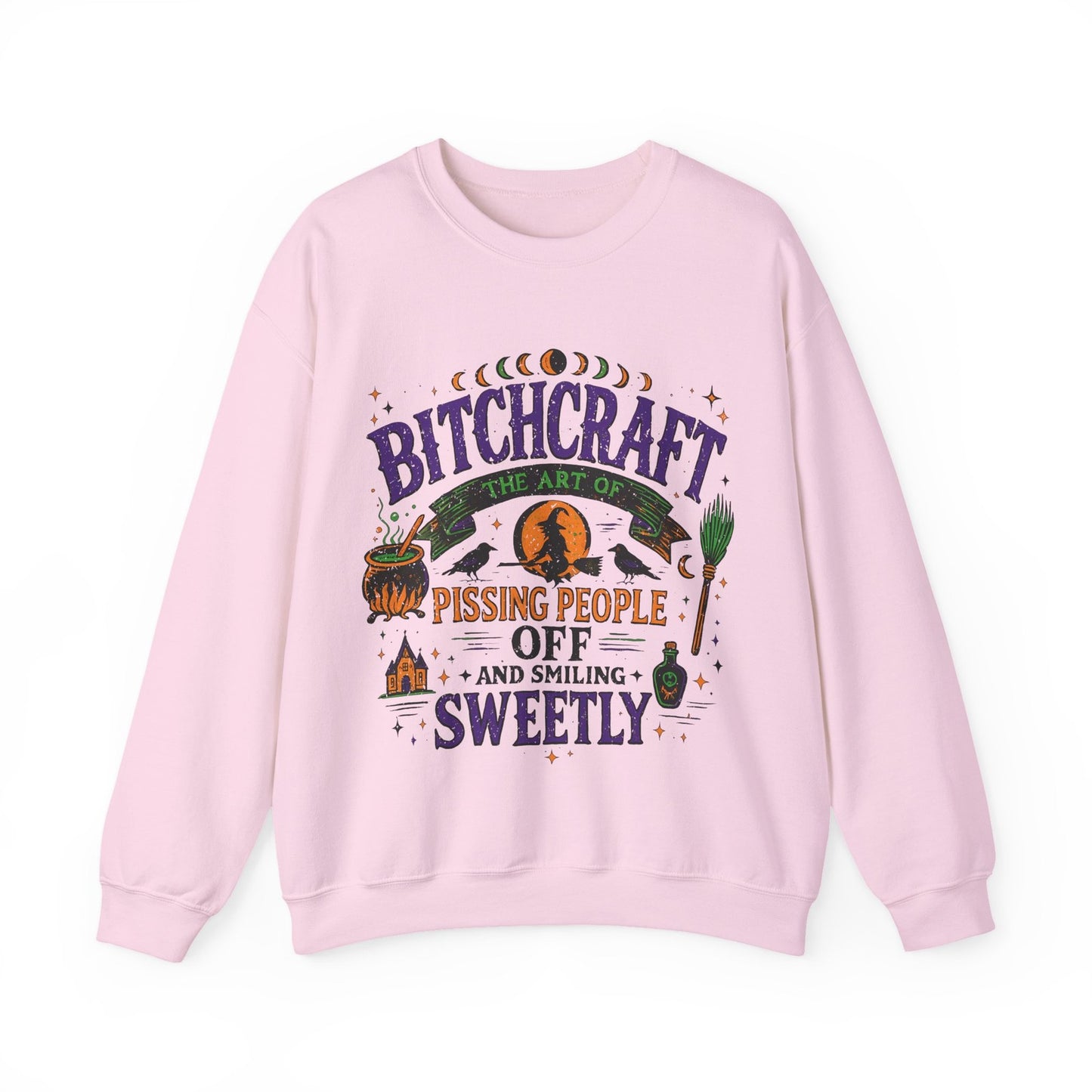 Womans Halloween Sweatshirt Funny Bitchcraft Witchy Sarcastic Fall Spooky Gift