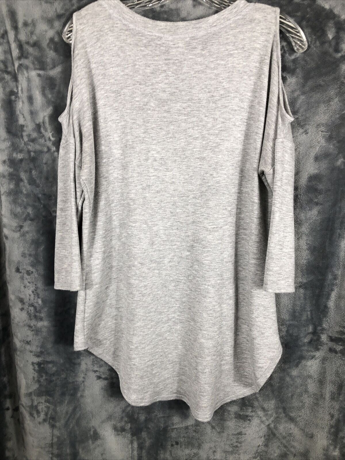Venus Womans Shirt I Need Vitamin Sea Cold Shoulder Top Size S Grey Beach Blouse