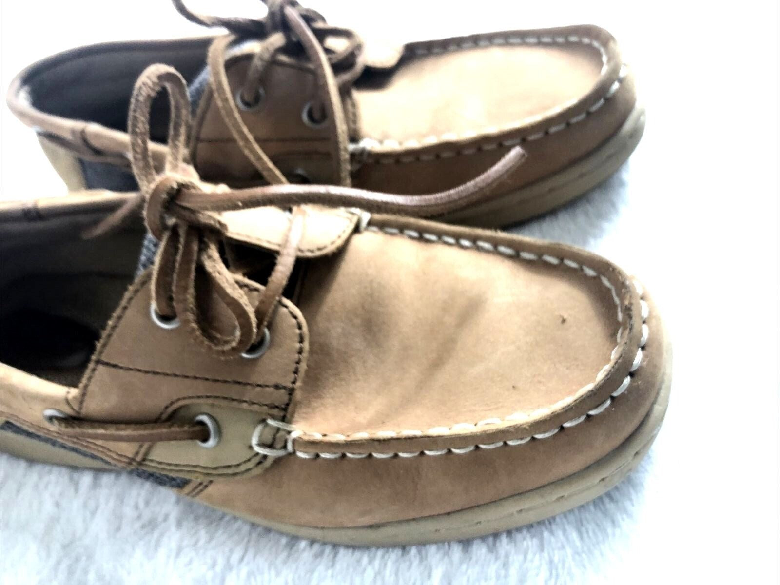 Maui Island Womens Tan Shoes Leather Casual Boat Boat Shoes Size 6 M