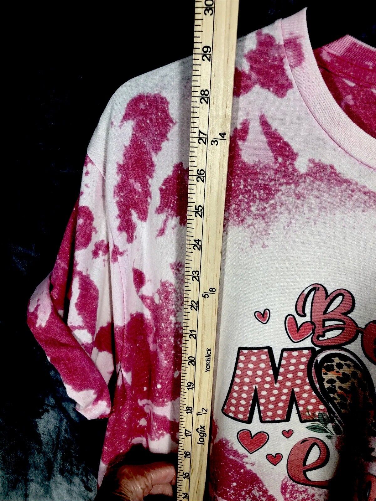 Best Mom Ever Shirt Women’s Large Custom Tye Dyed Bleached Handmade Pink T Short