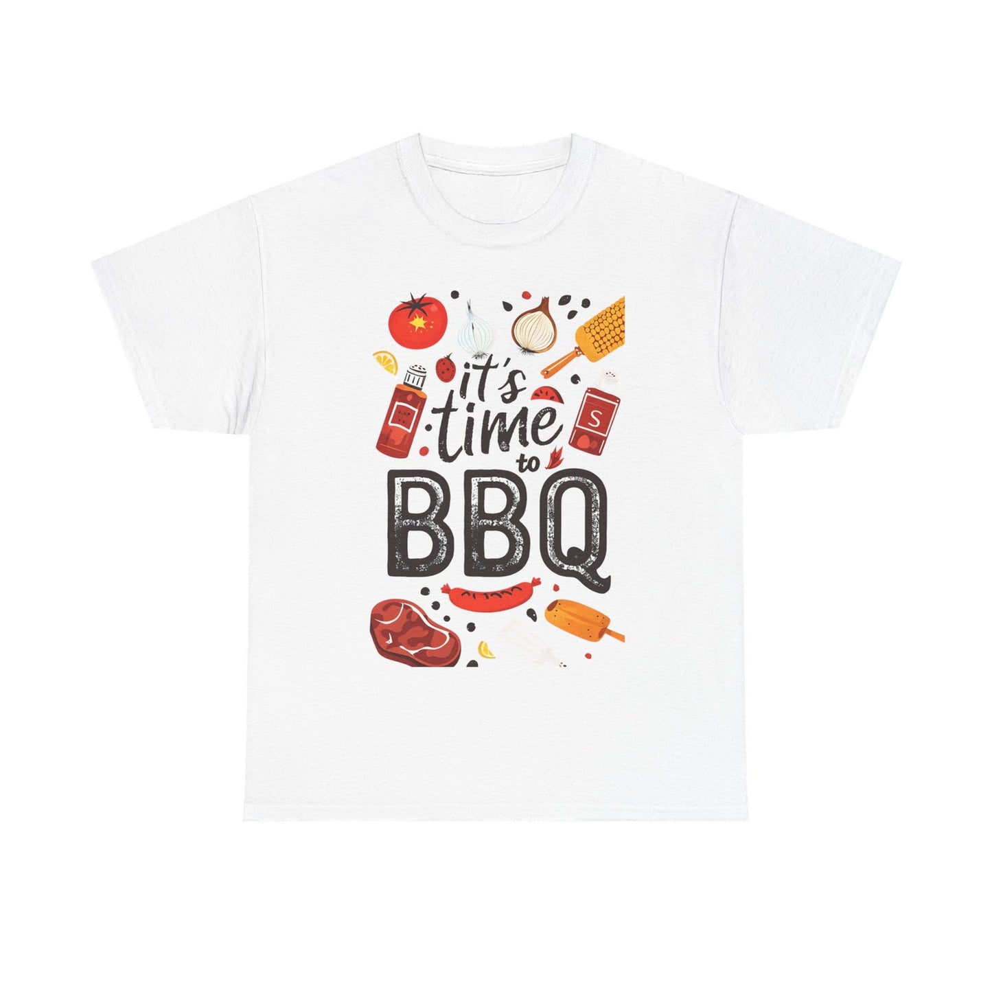 Womans T Shirt It's Time to BBQ Top  Funny Unisex Grilling Shirt Summer Fun Mens