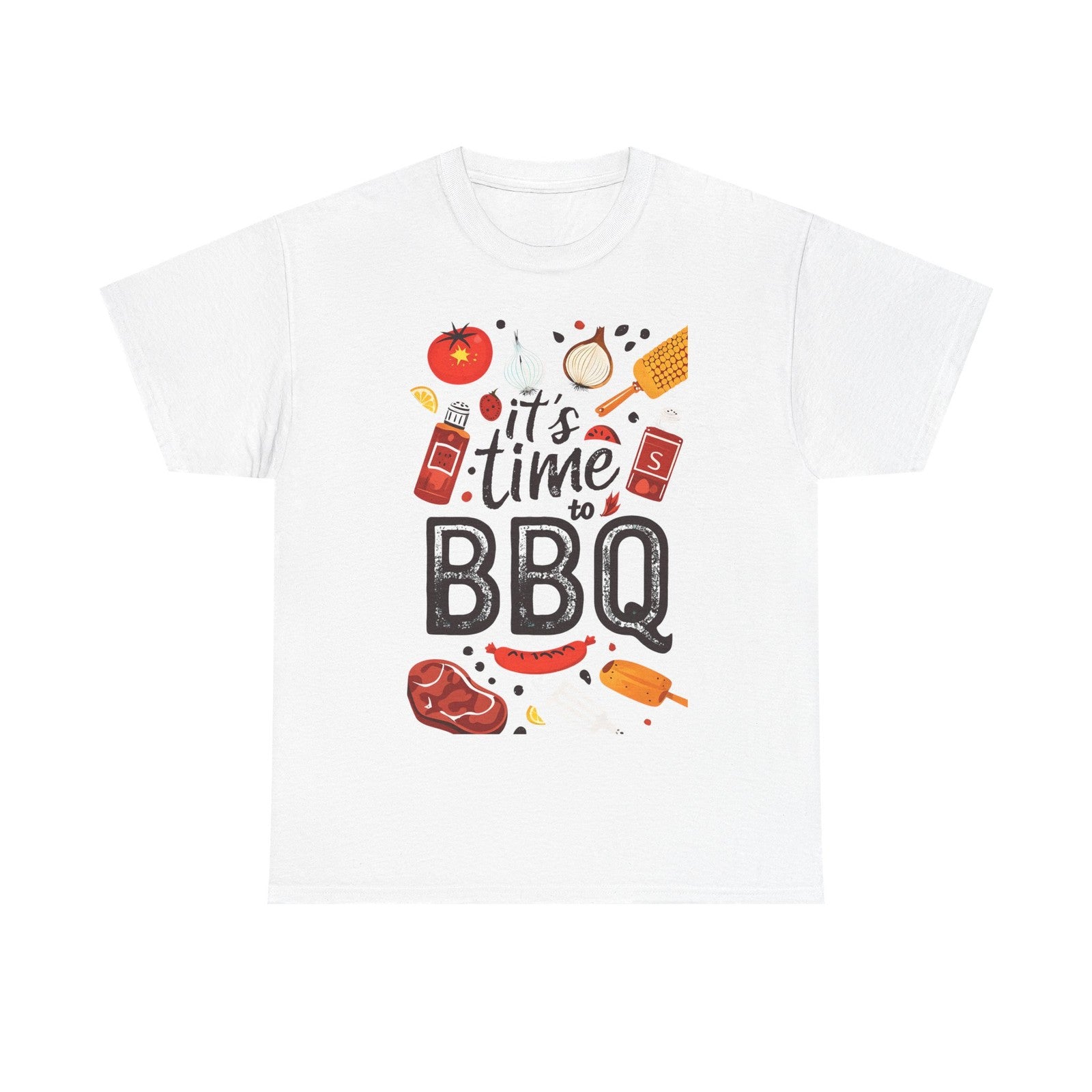 Womans T Shirt It's Time to BBQ Top  Funny Unisex Grilling Shirt Summer Fun Mens