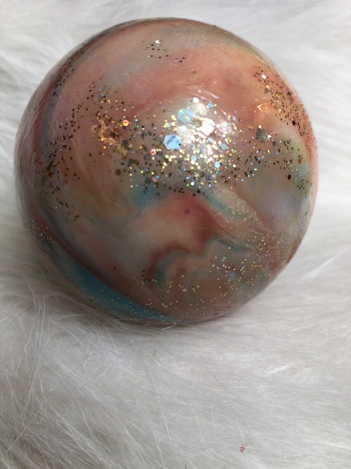 Hand-Painted Galaxy-Inspired Glitter Glass Ornament