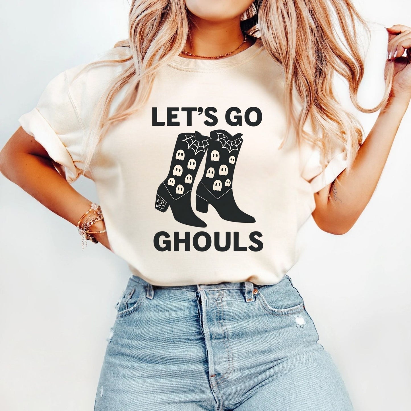 Comfort Colors Womens T Shirt Lets Go Ghouls Shirt Spooky Tee Halloween Top